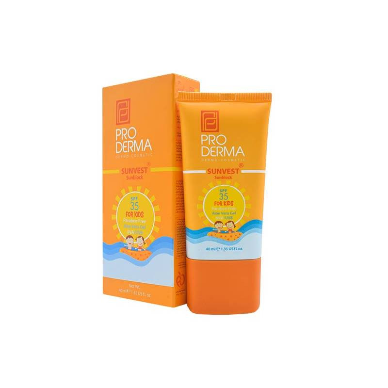 کرم ضد آفتاب کودکان پرودرما SPF35 حجم ۴۰ میلی لیتر